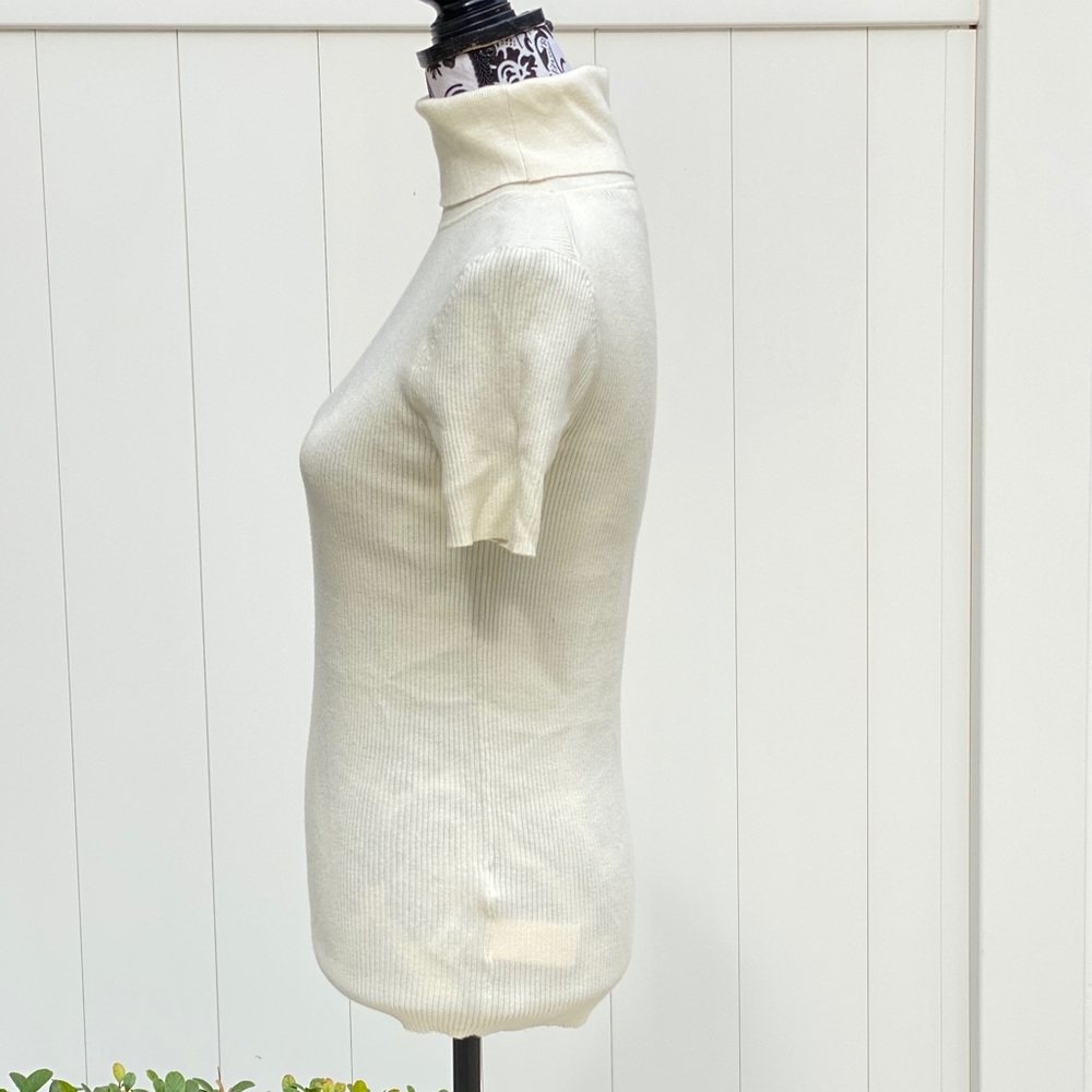 Michael Kors Turtleneck Short Sleeve Sweater Bone Size L JF96G52CFN - Picture 7 of 14